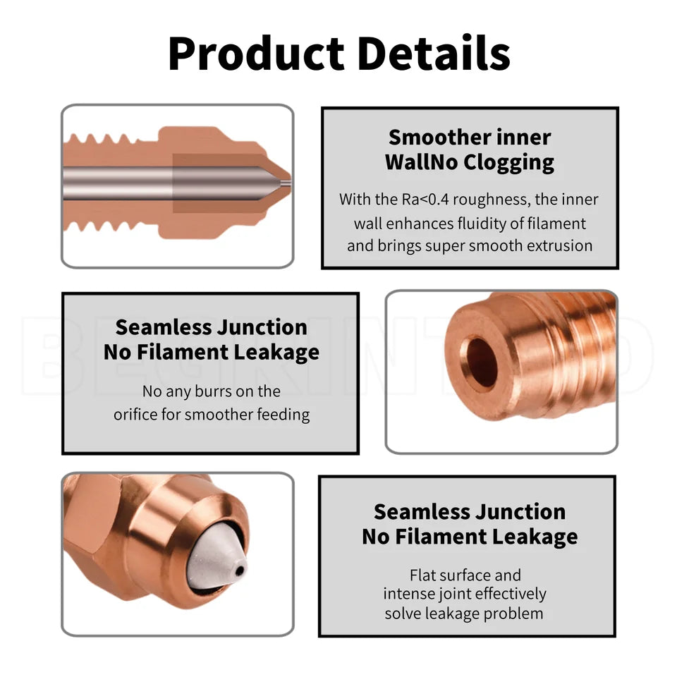 Upgrade Bimetallic Nozzle For Elegoo Centauri 0.2/0.4/0.6/0.8mm Hotend Nozzles For Centauri Carbon Hotend 3D Printer Parts