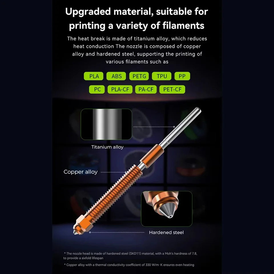 Creality K2 Plus/Hi Combo "Unicorn" Quick-Swap Nozzle Hardened Steel Nozzle Upgraded High-Speed Printing official Parts