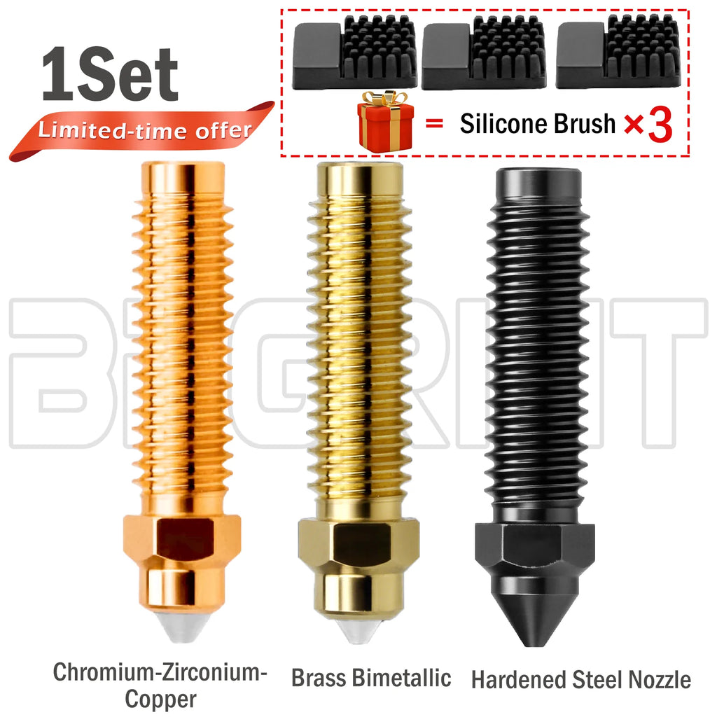 Centauri Carbon Hardened Steel Nozzle 0.4mm, Chromium Zirconium Copper Brass Bimetallic for ELEGOO Centauri Hotend Kit