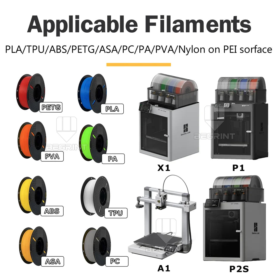 PEI/PET Build Plate for P2S / A1 / P1 / X1