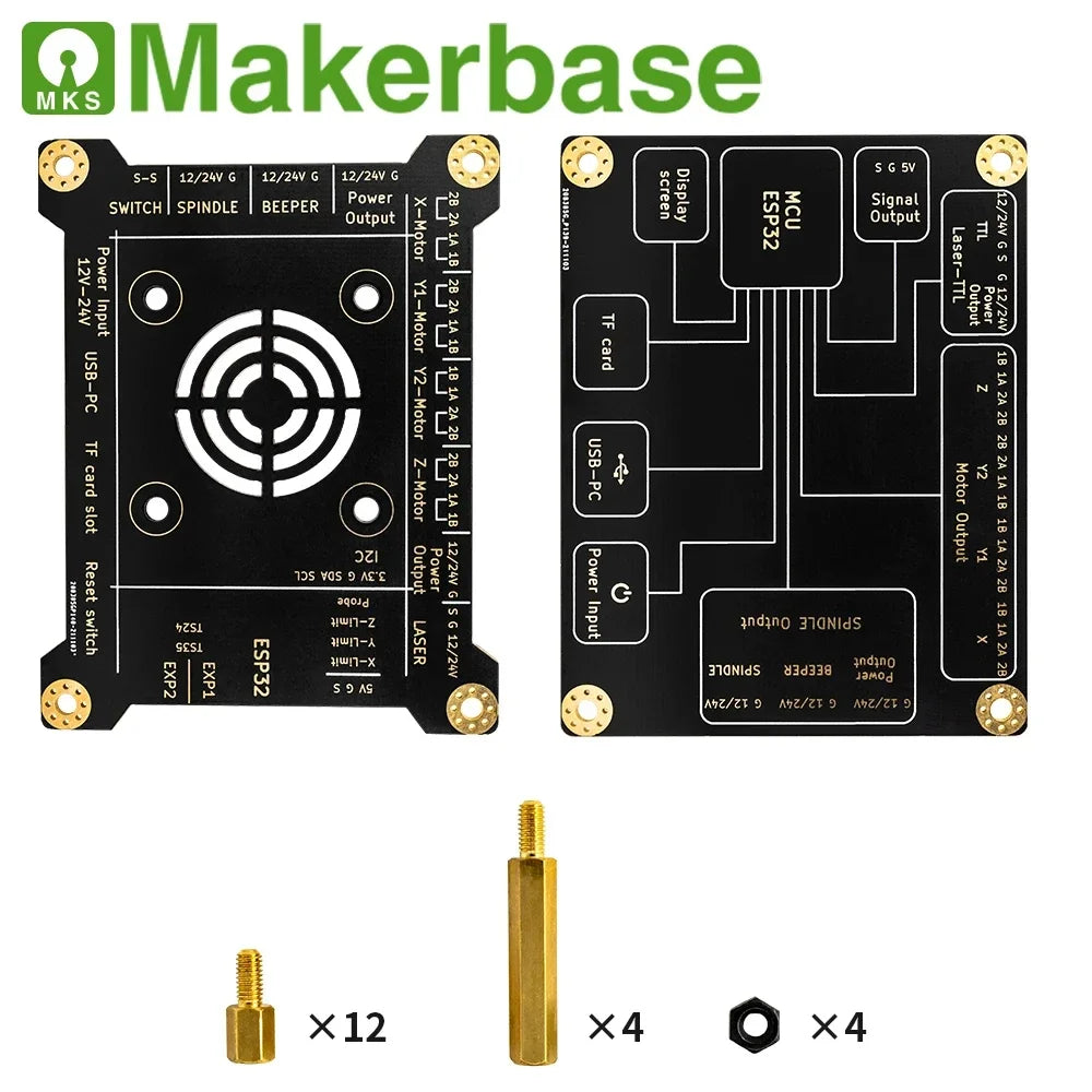 Makerbase MKS DLC32 Grbl Controller for Laser & CNC, ESP32 WiFi & TS35/24 Touch Screen, High-Precision for Engraving Machines