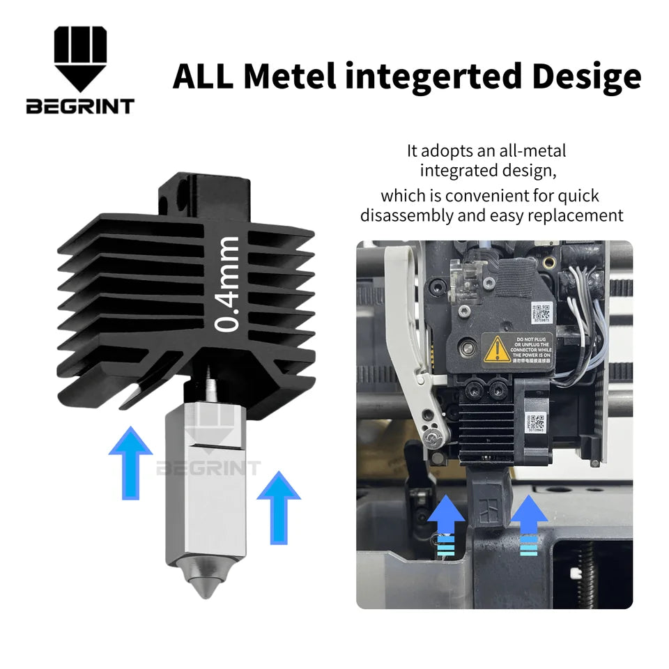 Hardened Steel Quick-Swap Hotend for X1 / P1
