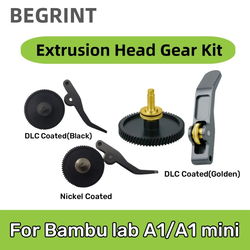 For Bambu Lab  A1/A1 Mini 3D Printer Extruder Gear Kit Nanocoated Hardened Steel Extrusion Head Gear 3D Printer Accessorie