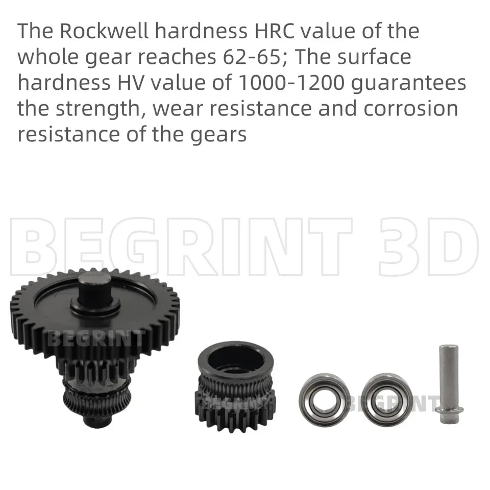For Kobra 3 Extruder Upgrade Gear Hardened Steel One-Piece Kit Nano Coated Wear Resistance For Anycubic Kobra 3 3D Printer Parts