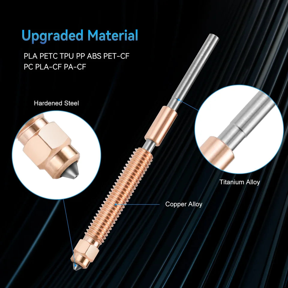 For Creality K2 Plus Nozzles 0.2/0.4/0.6/0.8mmQuick-Swap Nozzle Copper Alloy and Hardened Steel Nozzle for K2 Plus/Creality Hi