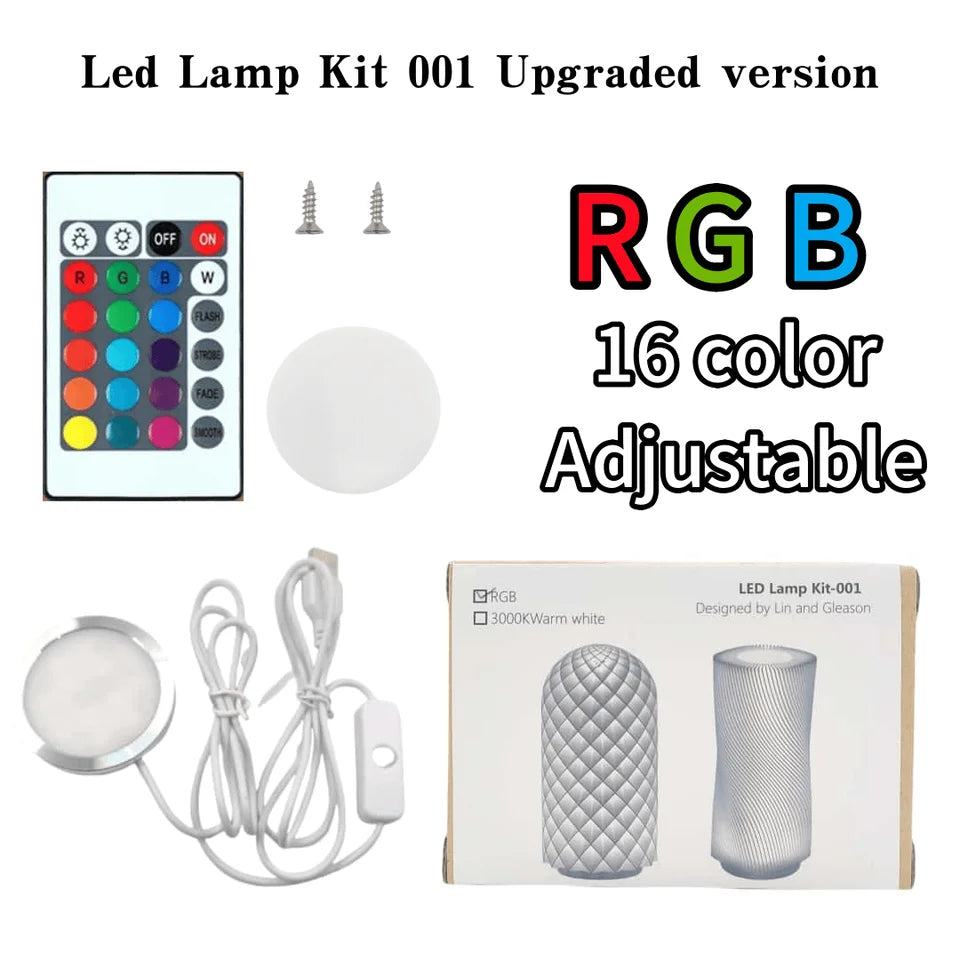 For Bambu Lab Led Lamp Kit 001 Hardware For Bamboo Light Led Light Parts DIY Model Warm White/Multicoour Without Lamp Shell