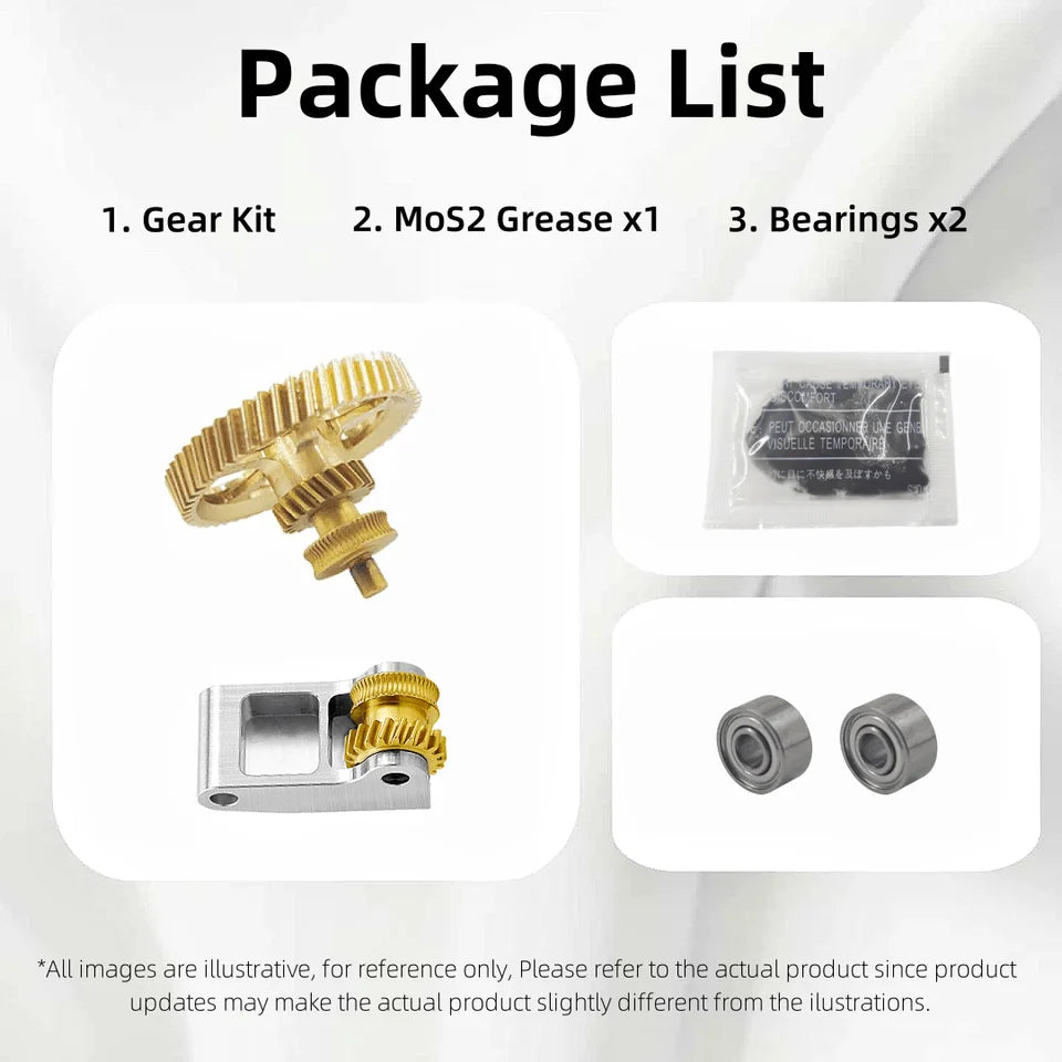 Upgrade Extruder Gear DLC Nano-Coated Hardened Steel Gear Assembly High Precision For Bambu Lab X1 X1C P1P P1S 3D Printer
