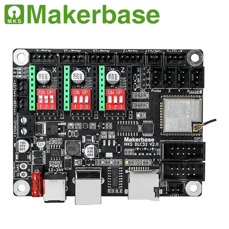 Makerbase MKS DLC32 Grbl Controller for Laser & CNC, ESP32 WiFi & TS35/24 Touch Screen, High-Precision for Engraving Machines