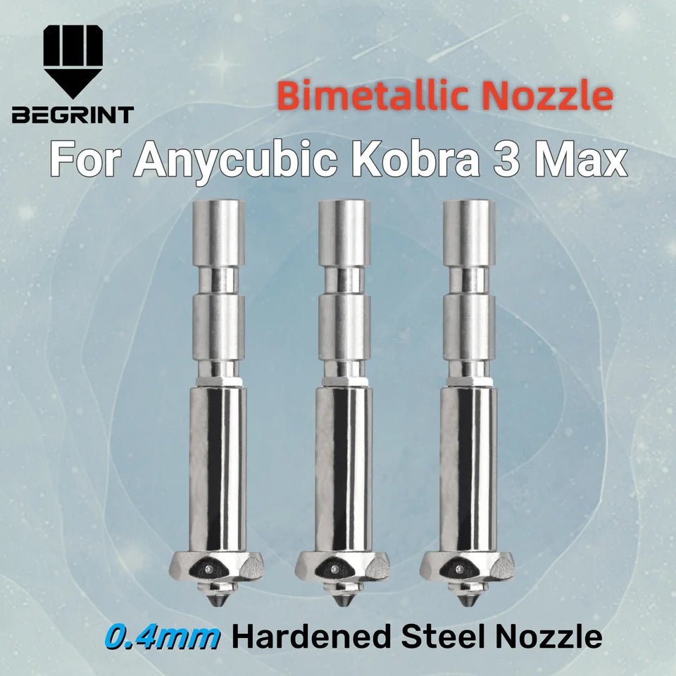 For Anycubic Kobra 3 Max Bimetallic Nozzle Hotend Kit Kobra 3 Max Combo Quick Swap Nozzle Hardened Steel 0.4mm 3D Printer Parts