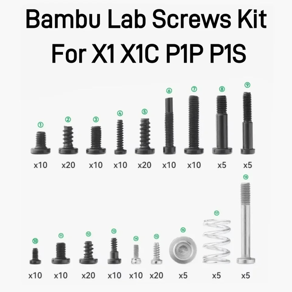 For Bambu lab X1/P1 Series Common Screws Kit with AMS High Quality Screws fully Suitable for Bambu X1 X1C P1S P1P 3D Printer