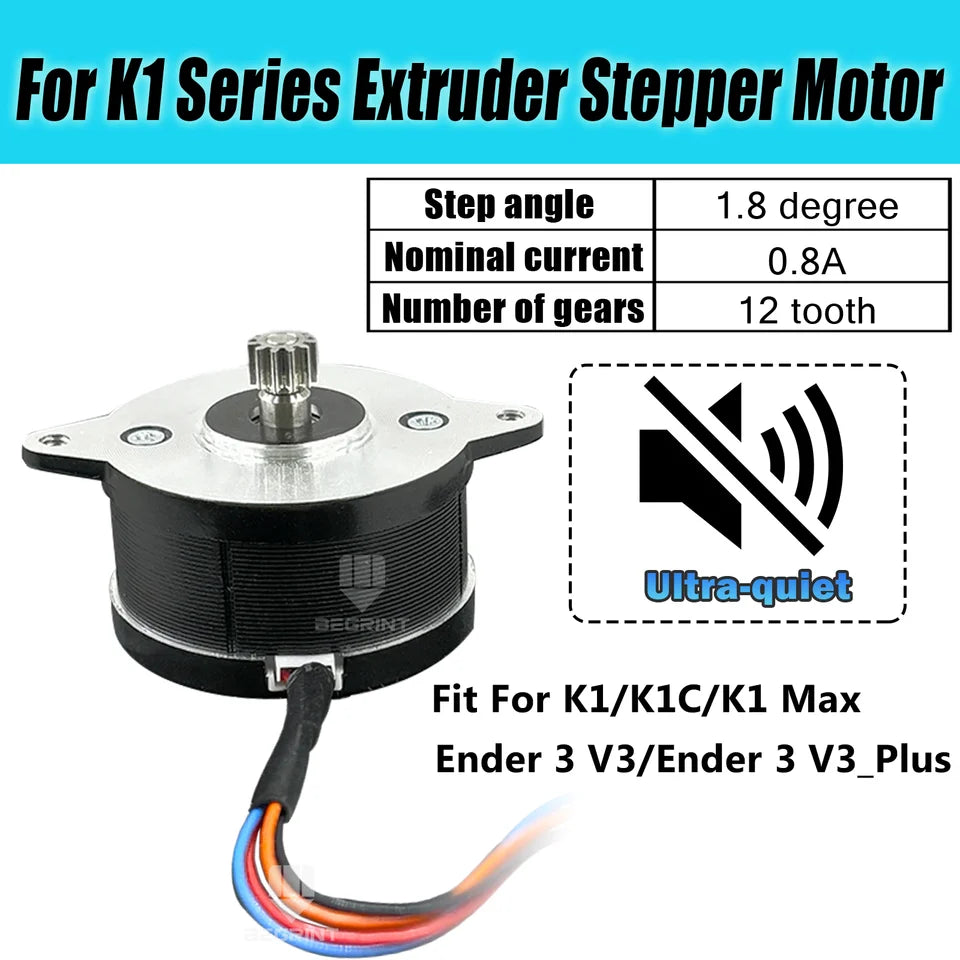For Creality K1 Extruder Motor 1.8 Degree Press 12 Tooth Gear Circular Stepper Motor for K1C/K1 Max Ender-3 V3 3D Printer