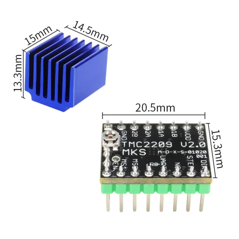 MKS TMC2209 2209 Stepper Motor Driver Skr V2.0 Gen L StepStick 2.5A UART ultra silent For Sgenl Genl Robin Nano 3d printer parts