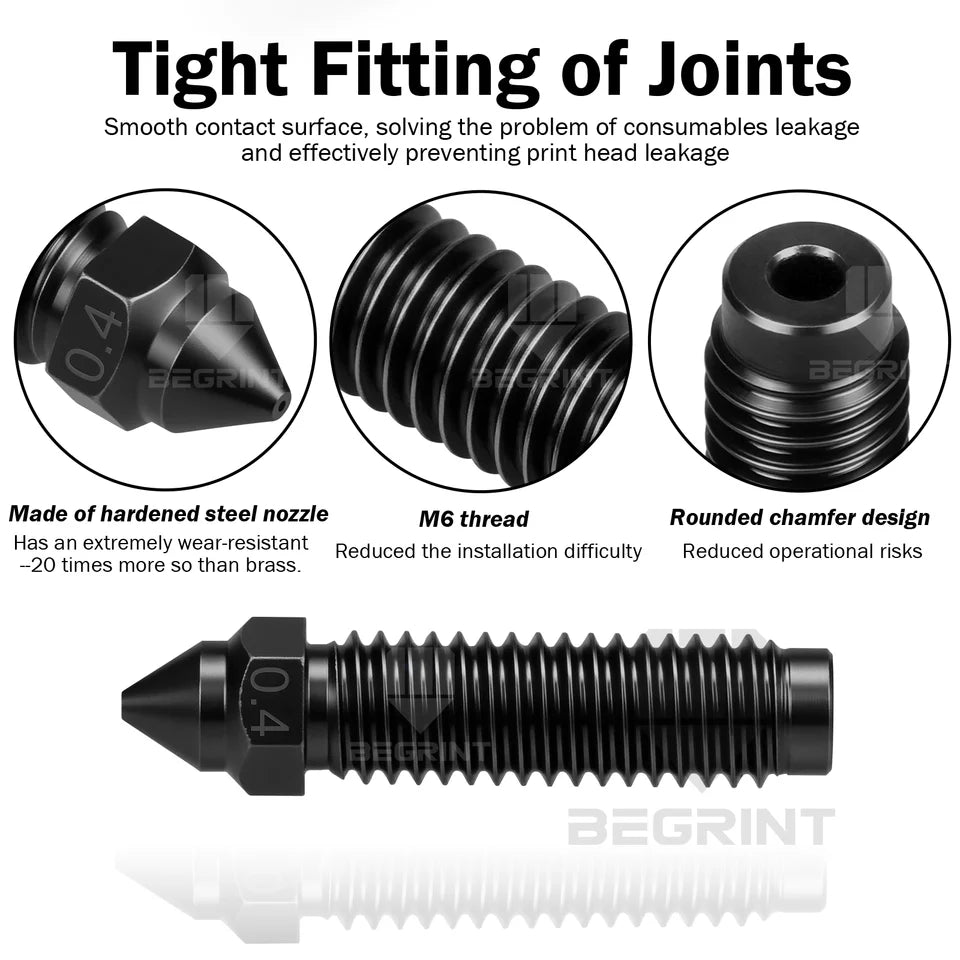 Centauri Carbon Hardened Steel Nozzle 0.4mm, Chromium Zirconium Copper Brass Bimetallic for ELEGOO Centauri Hotend Kit