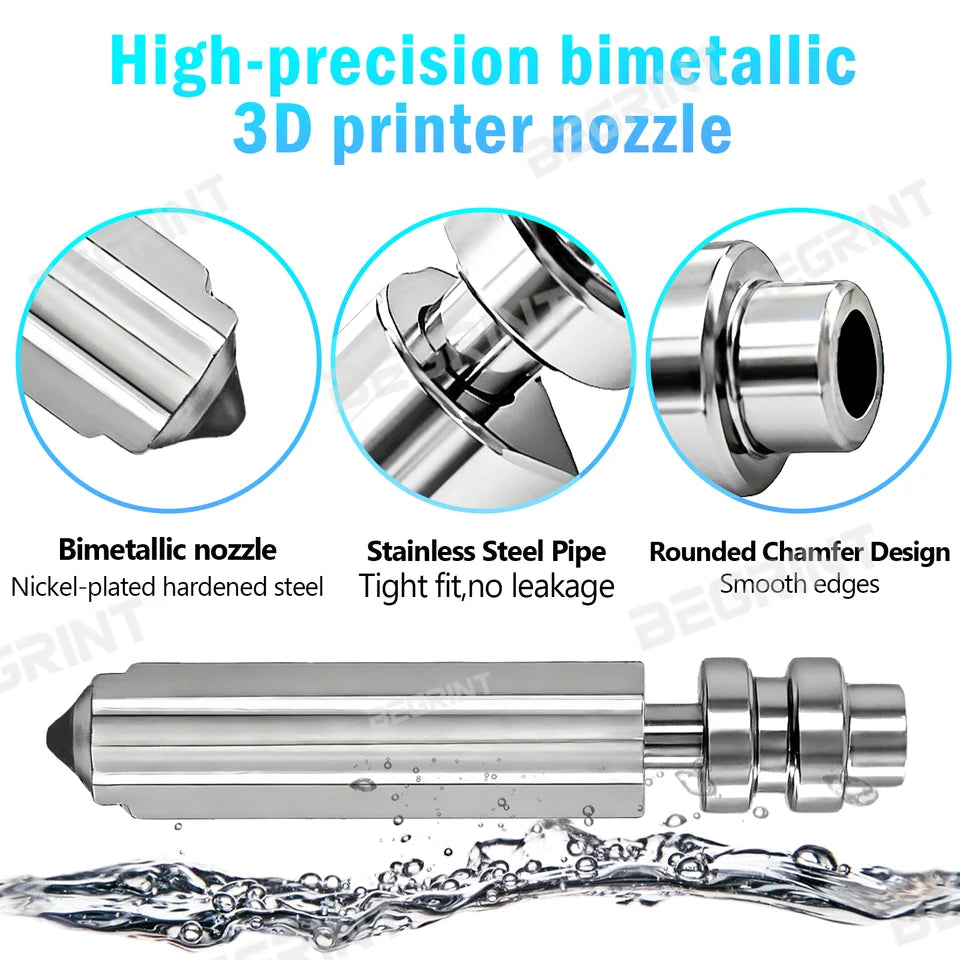 For Anycubic Kobra X Nozzle KX Bimetal Nozzles 0.2/0.6/0.8/0.4mm One-piece Hotend Nozzle Resistant 300℃ For KobraX 3D Printer