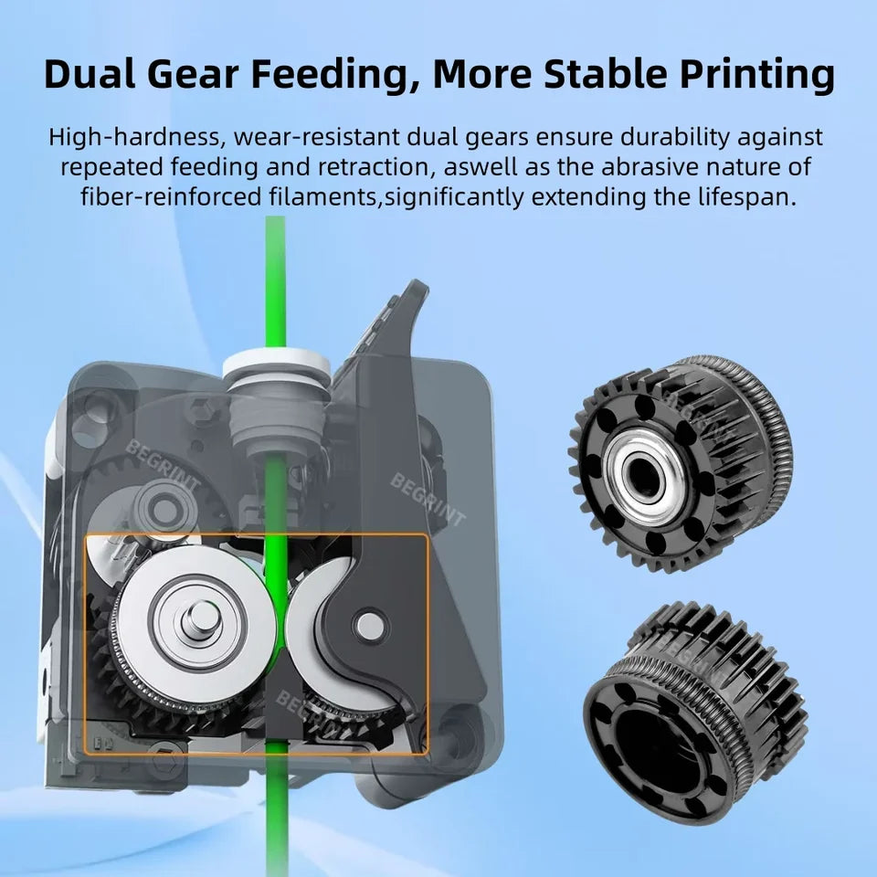 For Creality K2 Plus Extruder All Metal Filament Drive Gear For Creality K2 Plus Nickel Plated DLC Coating High Hardness Wear