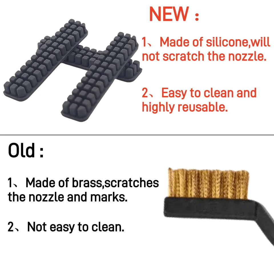 Nozzle Brush for Bambu Lab A1 Wiper Silicone Brush Hotbed Mounted Scrubbers for Bambulab A1 Cleaning Tool 3D Printer Accessories