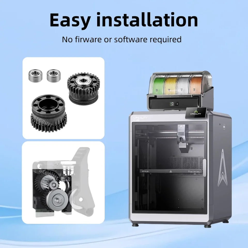 For Creality K2 Plus Extruder All Metal Filament Drive Gear For Creality K2 Plus Nickel Plated DLC Coating High Hardness Wear