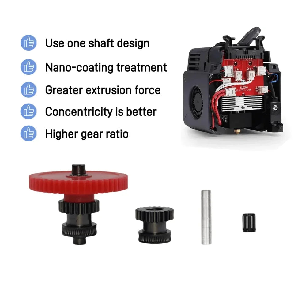 For Elegoo Neptune 4/4 Plus/4 Pro Extruder Gear Kit | CNC Hardened Steel Upgrade | Precision Feed Gears for 3D Printer Upgrades