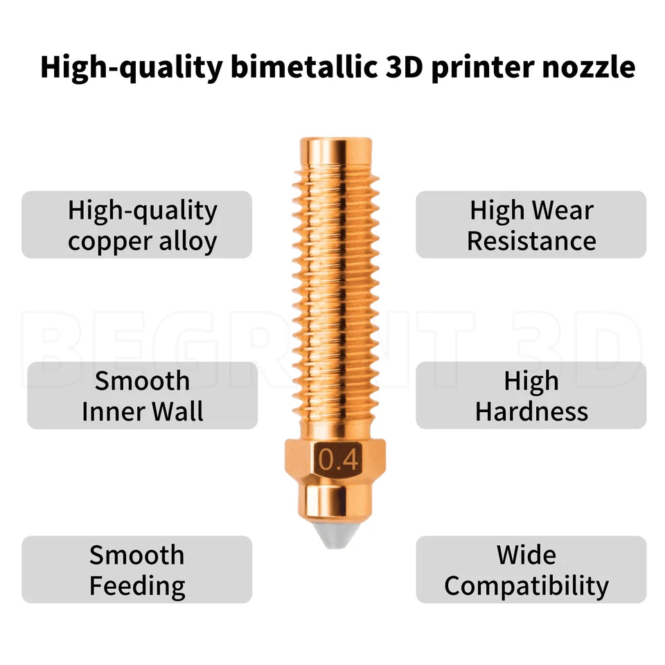 Upgrade Bimetallic Nozzle For Elegoo Centauri 0.2/0.4/0.6/0.8mm Hotend Nozzles For Centauri Carbon Hotend 3D Printer Parts