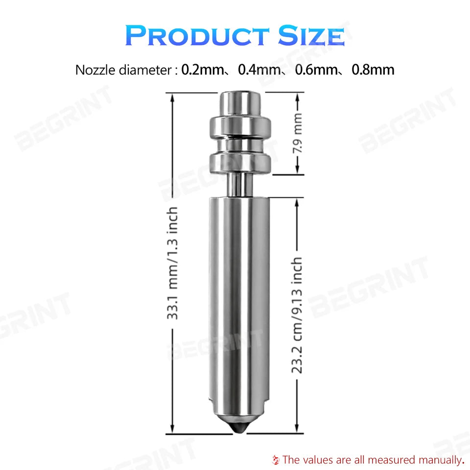 For Anycubic Kobra X Nozzle KX Bimetal Nozzles 0.2/0.6/0.8/0.4mm One-piece Hotend Nozzle Resistant 300℃ For KobraX 3D Printer