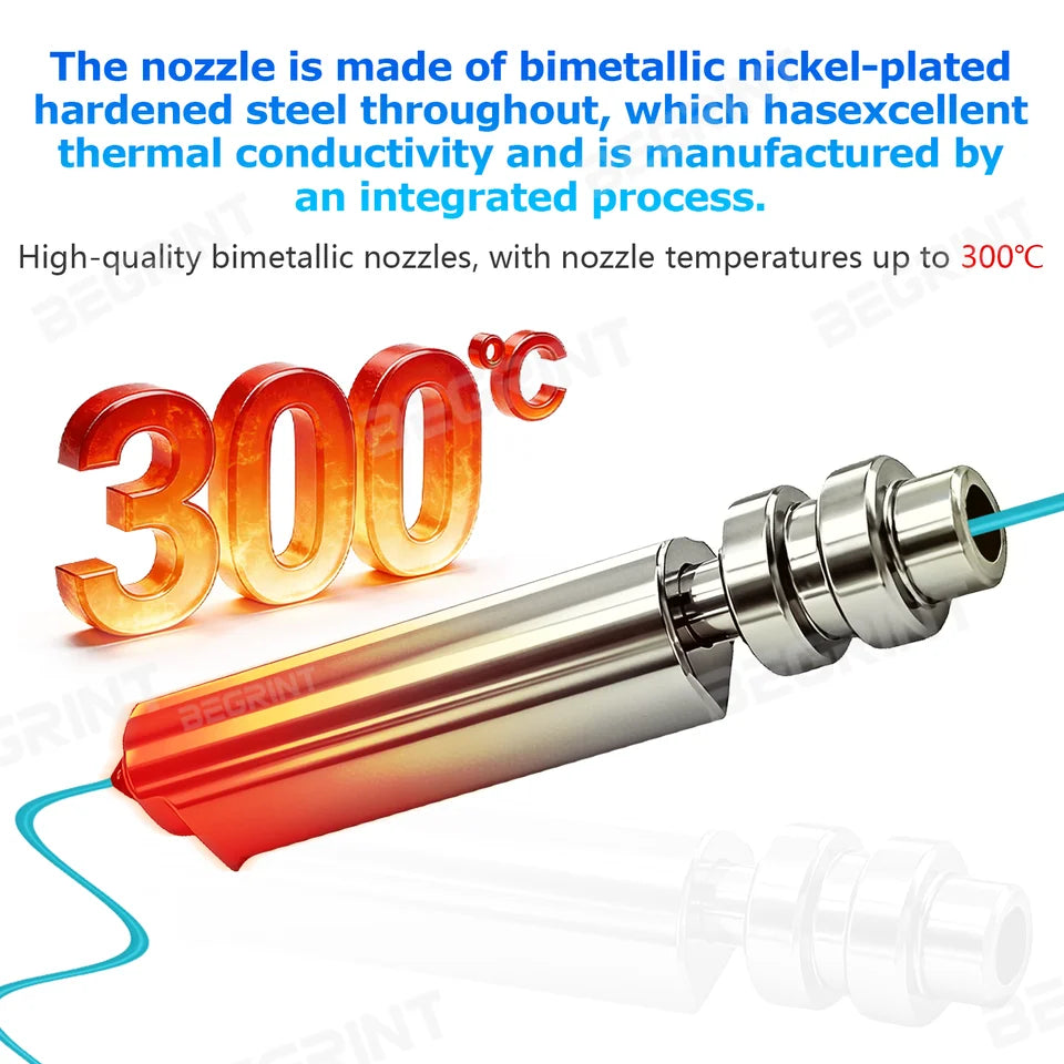 For Anycubic Kobra X Nozzle KX Bimetal Nozzles 0.2/0.6/0.8/0.4mm One-piece Hotend Nozzle Resistant 300℃ For KobraX 3D Printer