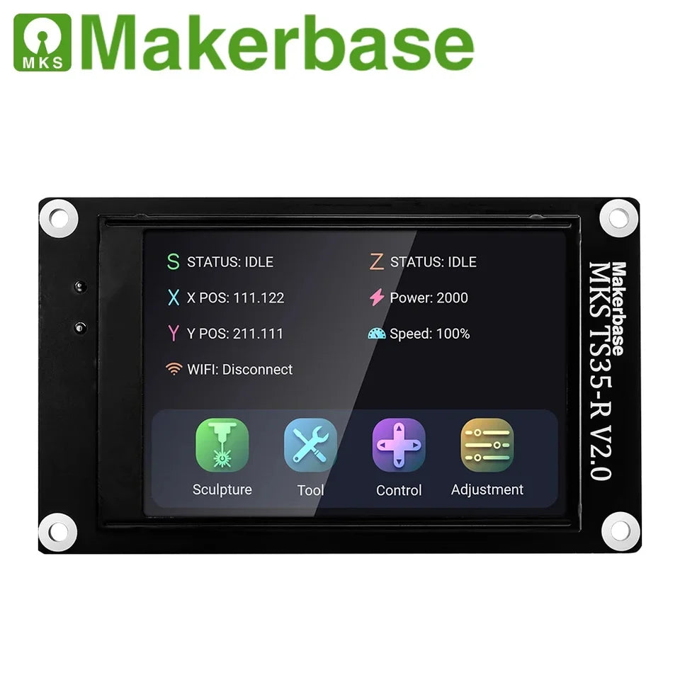Makerbase MKS DLC32 Grbl Controller for Laser & CNC, ESP32 WiFi & TS35/24 Touch Screen, High-Precision for Engraving Machines