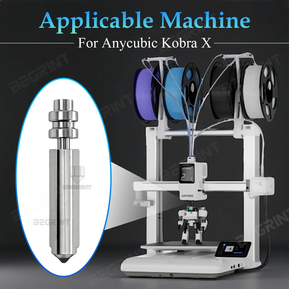 For Anycubic Kobra X Nozzle KX Bimetal Nozzles 0.2/0.6/0.8/0.4mm One-piece Hotend Nozzle Resistant 300℃ For KobraX 3D Printer