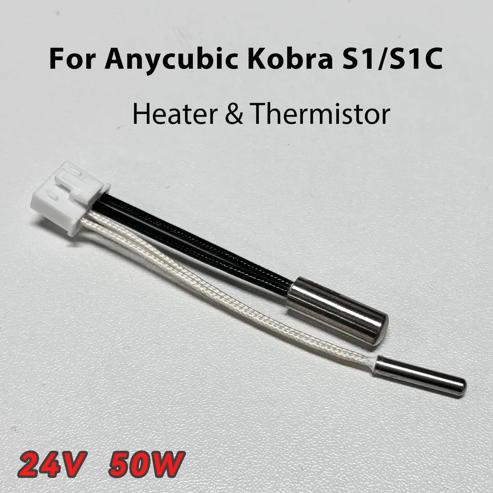 Thermistor Heater For Anycubic Kobra S1 Hotend 24V 50W Heating Kobra S1 Combo Hot End Kit Print Head S1C 3d Printer Accessories