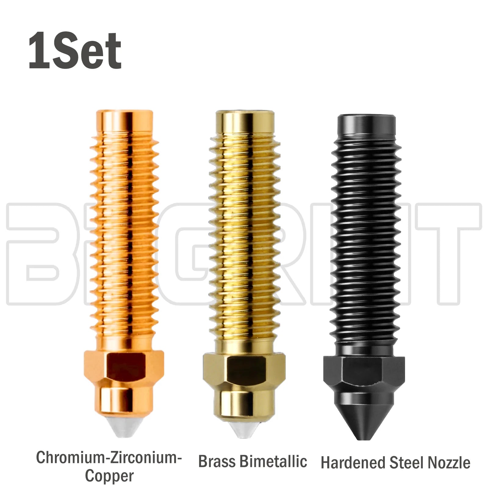 Centauri Carbon Hardened Steel Nozzle 0.4mm, Chromium Zirconium Copper Brass Bimetallic for ELEGOO Centauri Hotend Kit