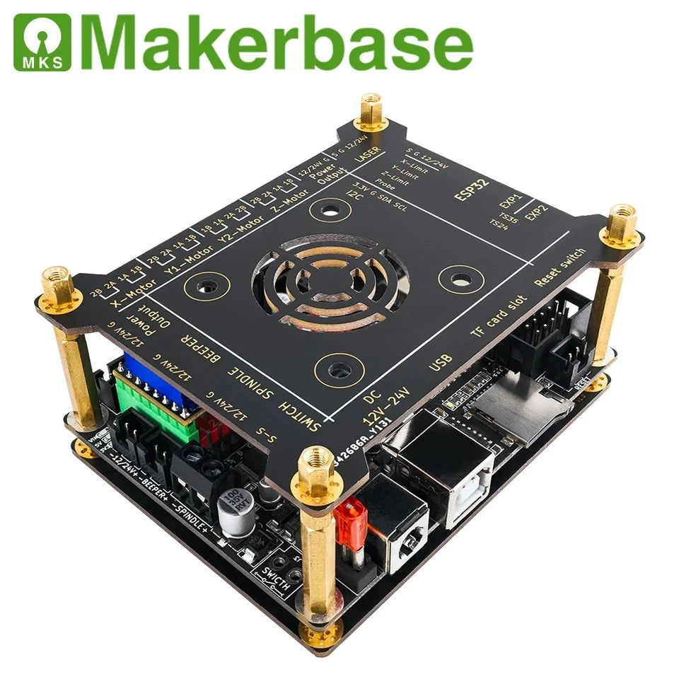 Makerbase MKS DLC32 Grbl Controller for Laser & CNC, ESP32 WiFi & TS35/24 Touch Screen, High-Precision for Engraving Machines