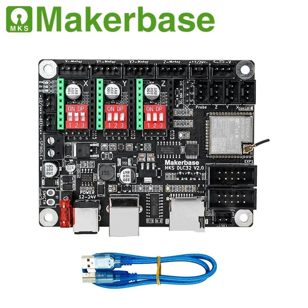 Makerbase MKS DLC32 Grbl Controller for Laser & CNC, ESP32 WiFi & TS35/24 Touch Screen, High-Precision for Engraving Machines