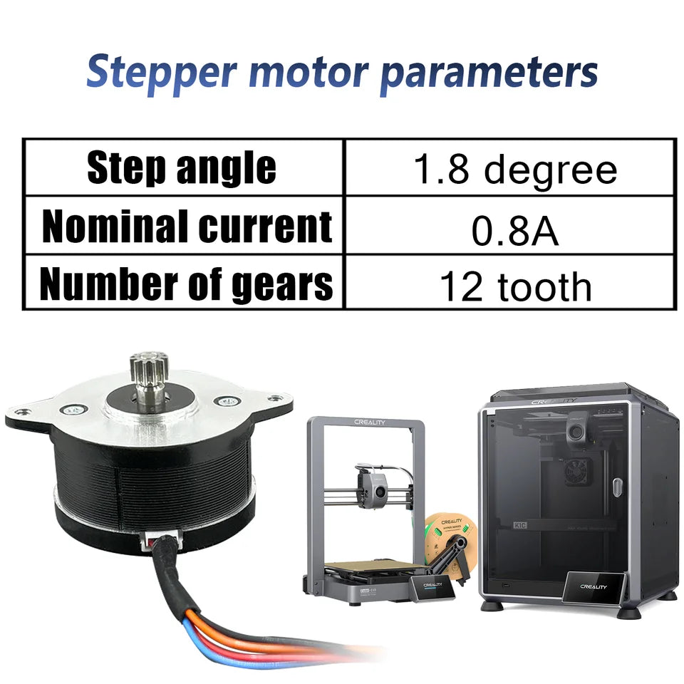 For Creality K1 Extruder Motor 1.8 Degree Press 12 Tooth Gear Circular Stepper Motor for K1C/K1 Max Ender-3 V3 3D Printer