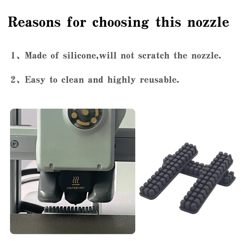 Nozzle Brush for Bambu Lab A1 Wiper Silicone Brush Hotbed Mounted Scrubbers for Bambulab A1 Cleaning Tool 3D Printer Accessories