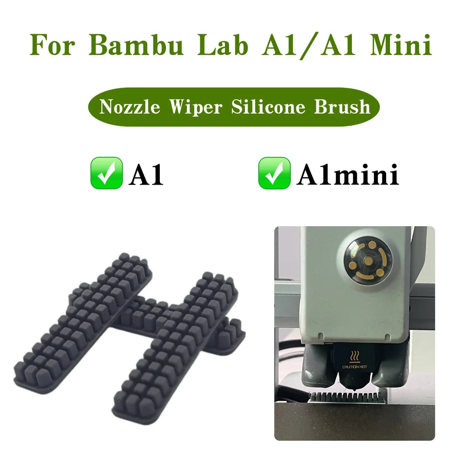 Nozzle Brush for Bambu Lab A1 Wiper Silicone Brush Hotbed Mounted Scrubbers for Bambulab A1 Cleaning Tool 3D Printer Accessories