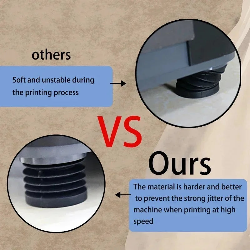 For Bambu Lab P1S Bambulab X1 Carbon Anti Vibration Feet Anti-slip Dust-proof Rubber Foot Pad Fit Bambulabs 3D Printer