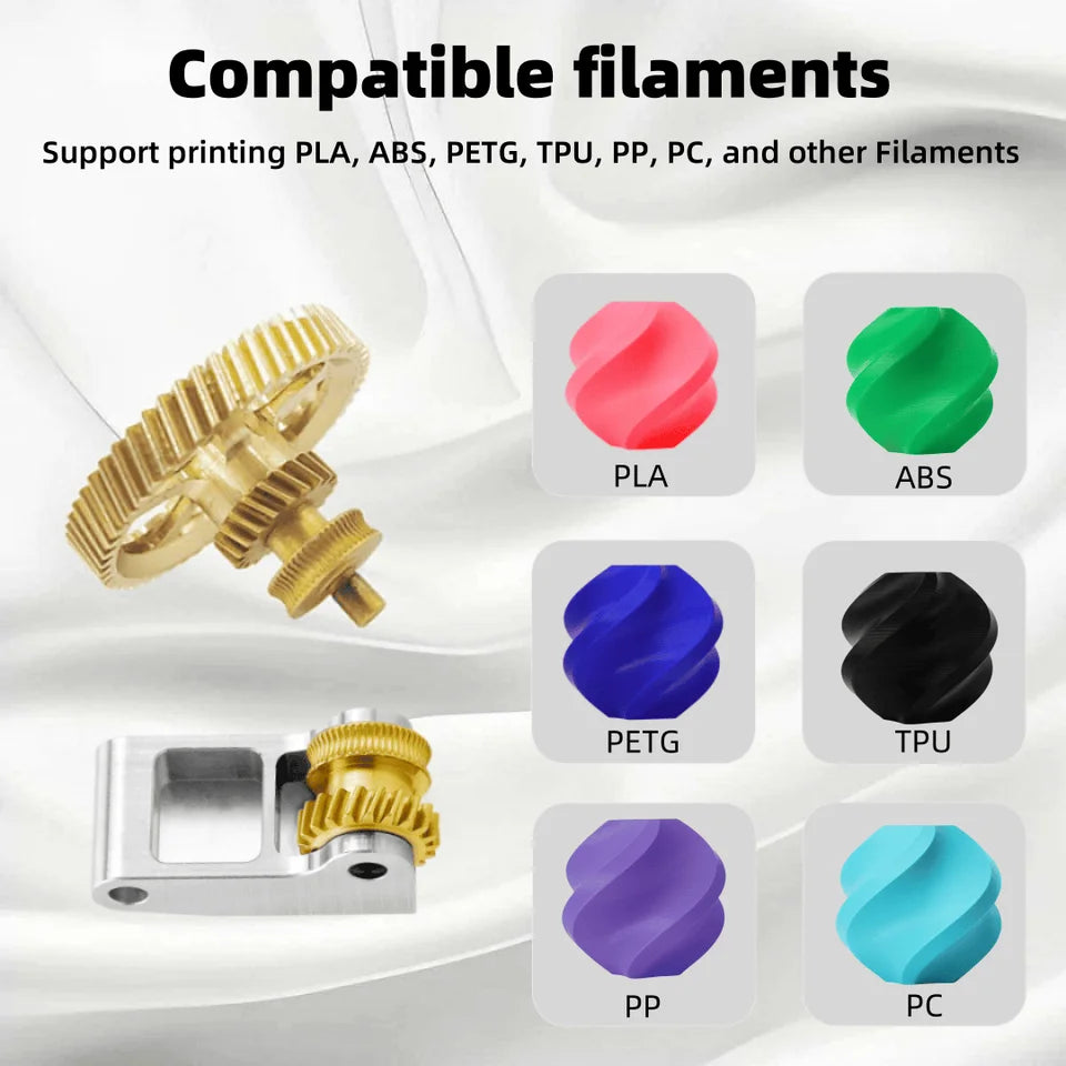 Upgrade Extruder Gear DLC Nano-Coated Hardened Steel Gear Assembly High Precision For Bambu Lab X1 X1C P1P P1S 3D Printer