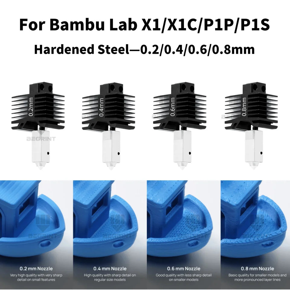 Hardened Steel Quick-Swap Hotend for X1 / P1